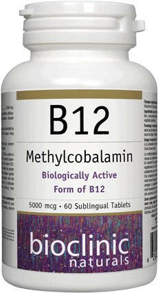 B12 Methylcobalamin 5000 mcg | Bioclinic® Naturals | 60 Sublingual Tablets - Coal Harbour Pharmacy