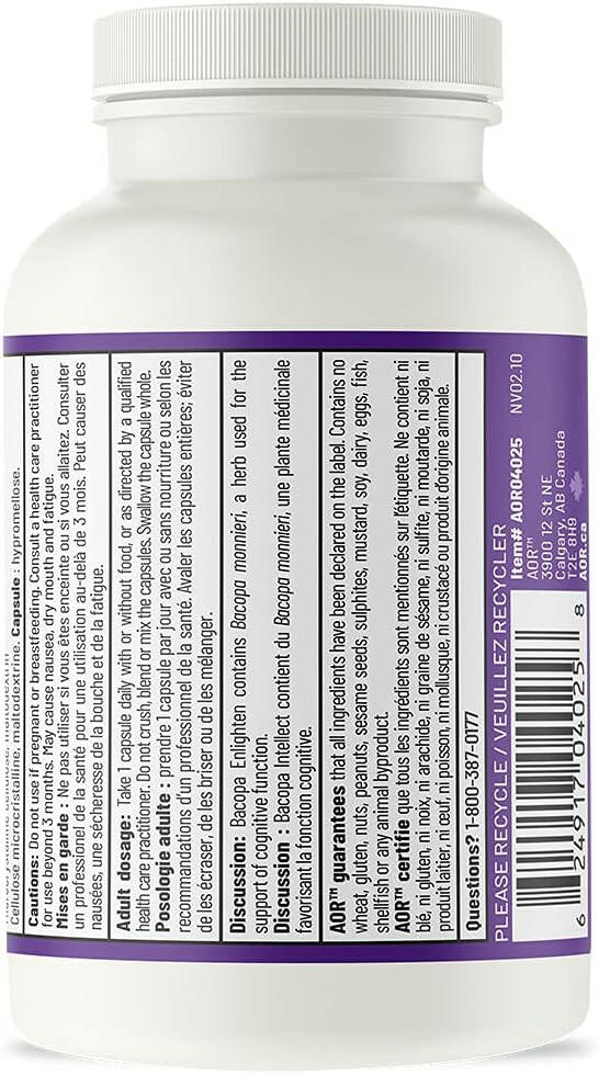 Bacopa Enlighten | AOR™ | 60 Capsules - Coal Harbour Pharmacy