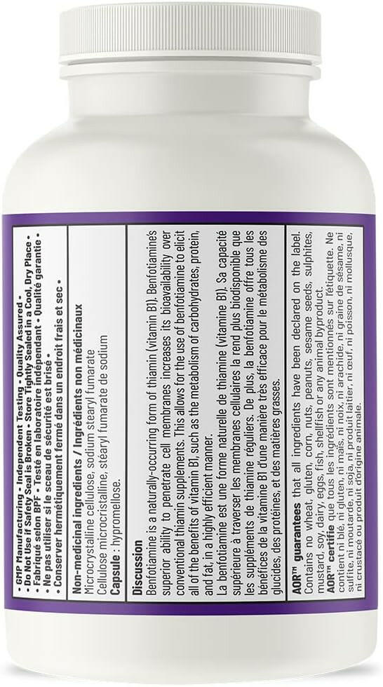 Benfotiamine | AOR™ | 120 Capsules - Coal Harbour Pharmacy