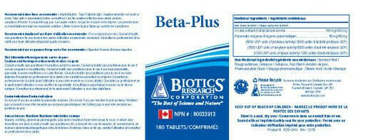 Beta Plus™ | Biotics Research | 180 Tablets - Coal Harbour Pharmacy