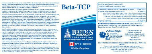 Beta-TCP™ | Biotics Research® | 90 Tablets - Coal Harbour Pharmacy