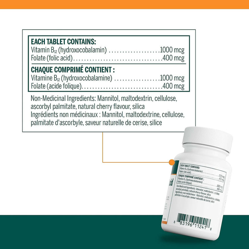Bio B12 + Folic Acid | Genestra Brands® | 60 Chewable Tablets - Coal Harbour Pharmacy