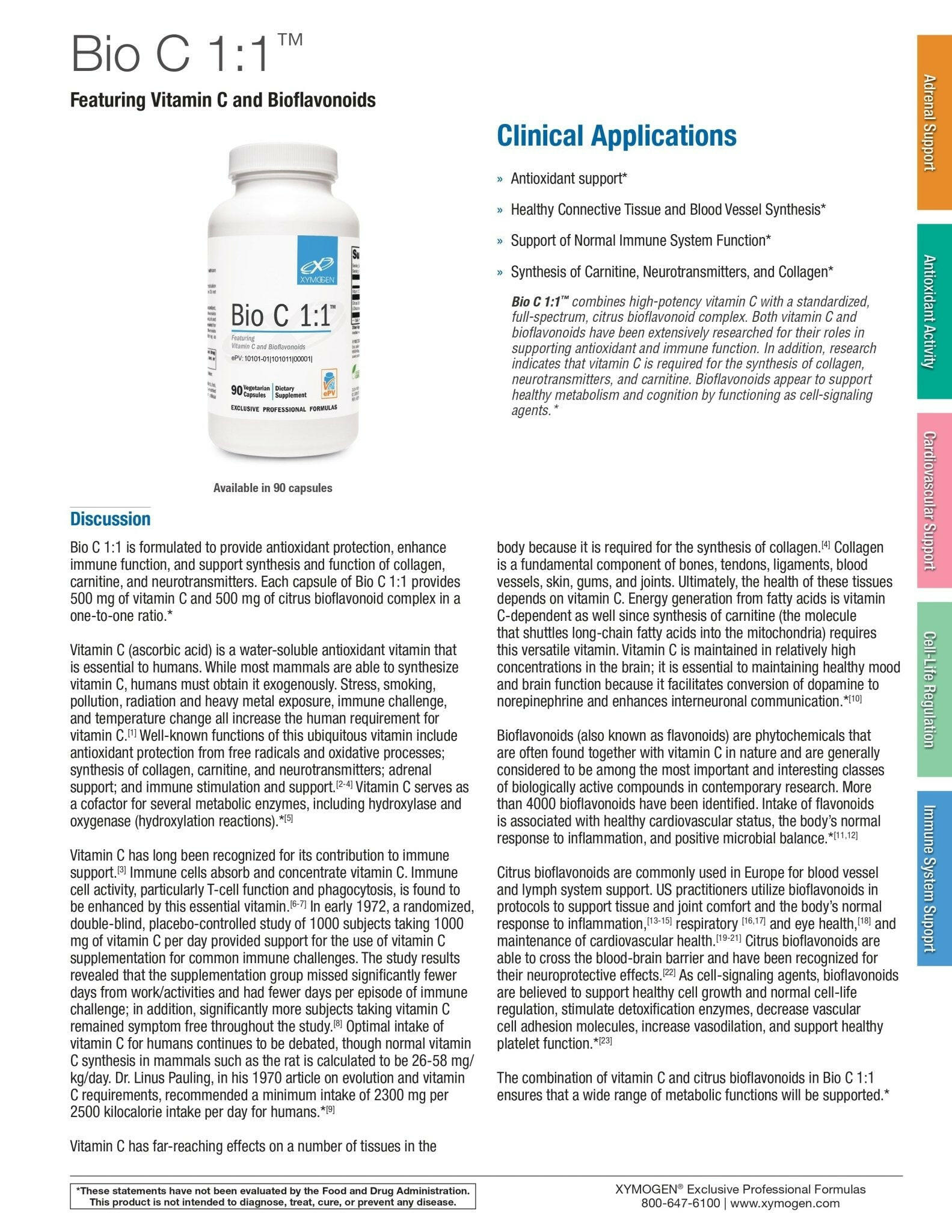 Bio C 1:1™ | Xymogen® | 90 Capsules - Coal Harbour Pharmacy