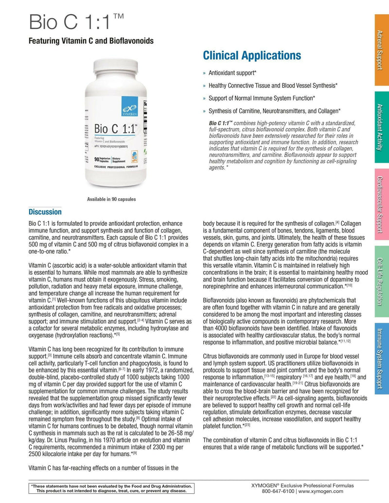 Bio C 1:1™ | Xymogen® | 90 Capsules - Coal Harbour Pharmacy