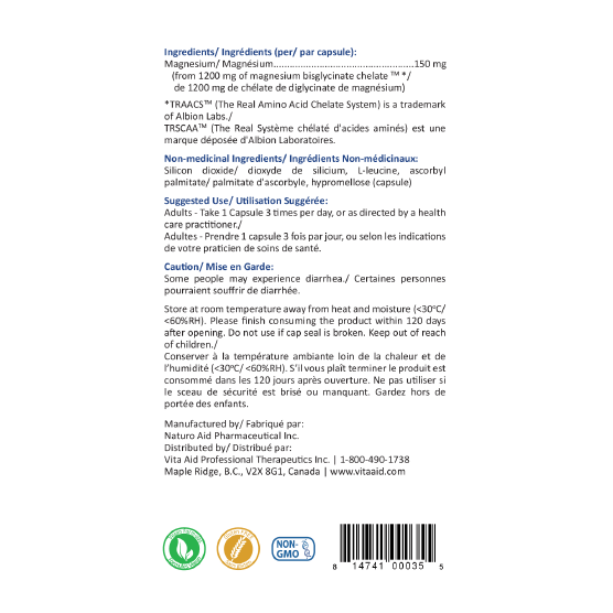 Bisglycino-Mg | Vita Aid® | 112 Veg Caps - Coal Harbour Pharmacy