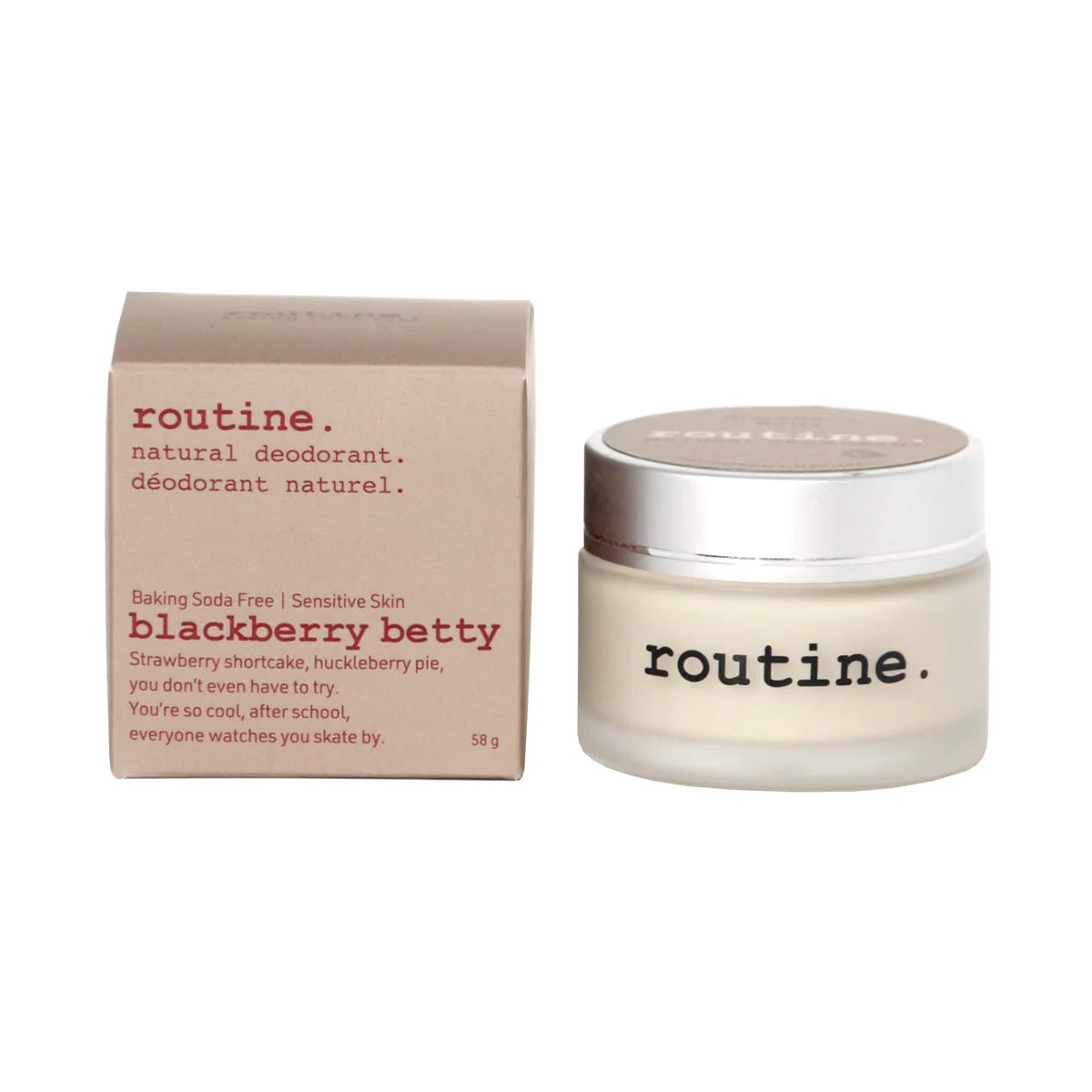 Blackberry Betty (Original & Baking Soda free) Deodorant | routine. | 5G Mini & 58G Jar & 50G Stick - Coal Harbour Pharmacy