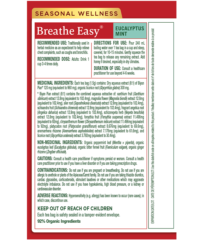 Breathe Easy® Tea | Traditional Medicinals® | 16 Tea Bags - Coal Harbour Pharmacy