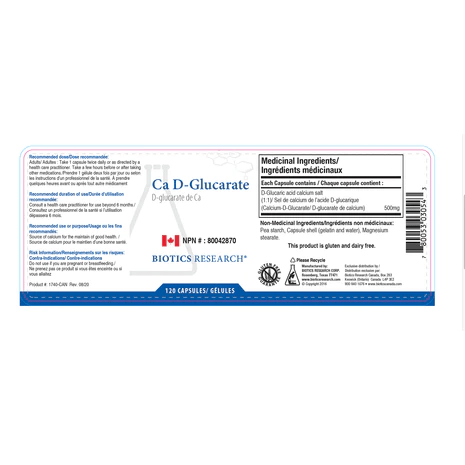 Ca D-Glucarate | Biotics Research® | 120 Capsules - Coal Harbour Pharmacy