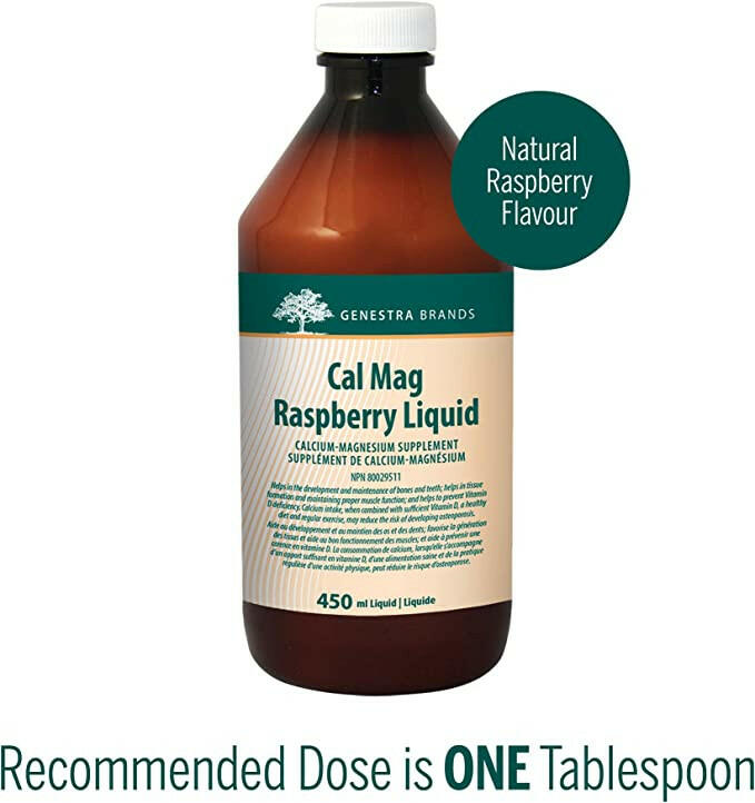 Cal Mag Liquid Raspberry Flavour | Genestra Brands® | 450 mL - Coal Harbour Pharmacy