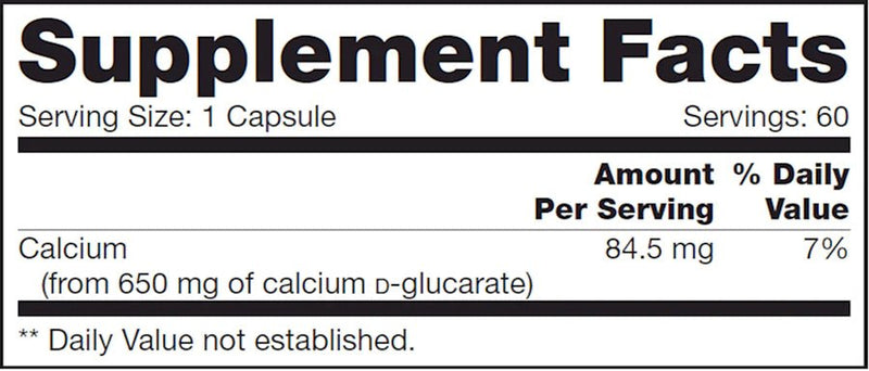 Calcium D-Glucarate SAP | NFH | 60 Capsules - Coal Harbour Pharmacy
