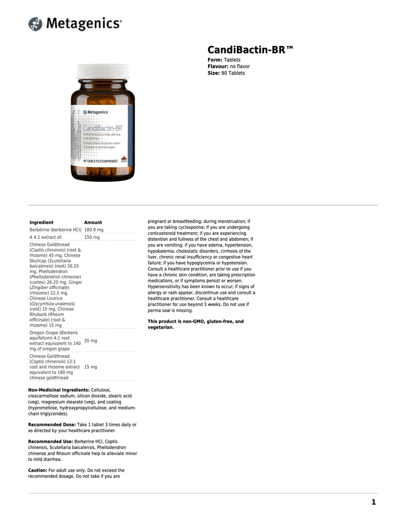 CandiBactin-BR™ | Metagenics® | 90 Tablets - Coal Harbour Pharmacy