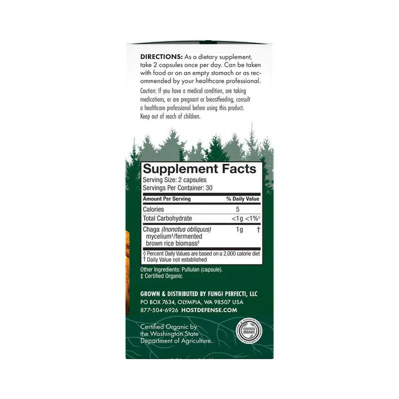 Chaga Capsules | Host Defense® Mushrooms™ | 60 Capsules - Coal Harbour Pharmacy