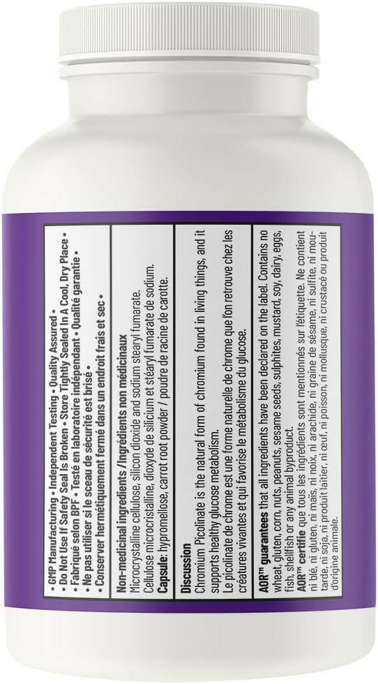 Chromium Picolinate (600 mcg) | AOR™ | 90 Capsules - Coal Harbour Pharmacy