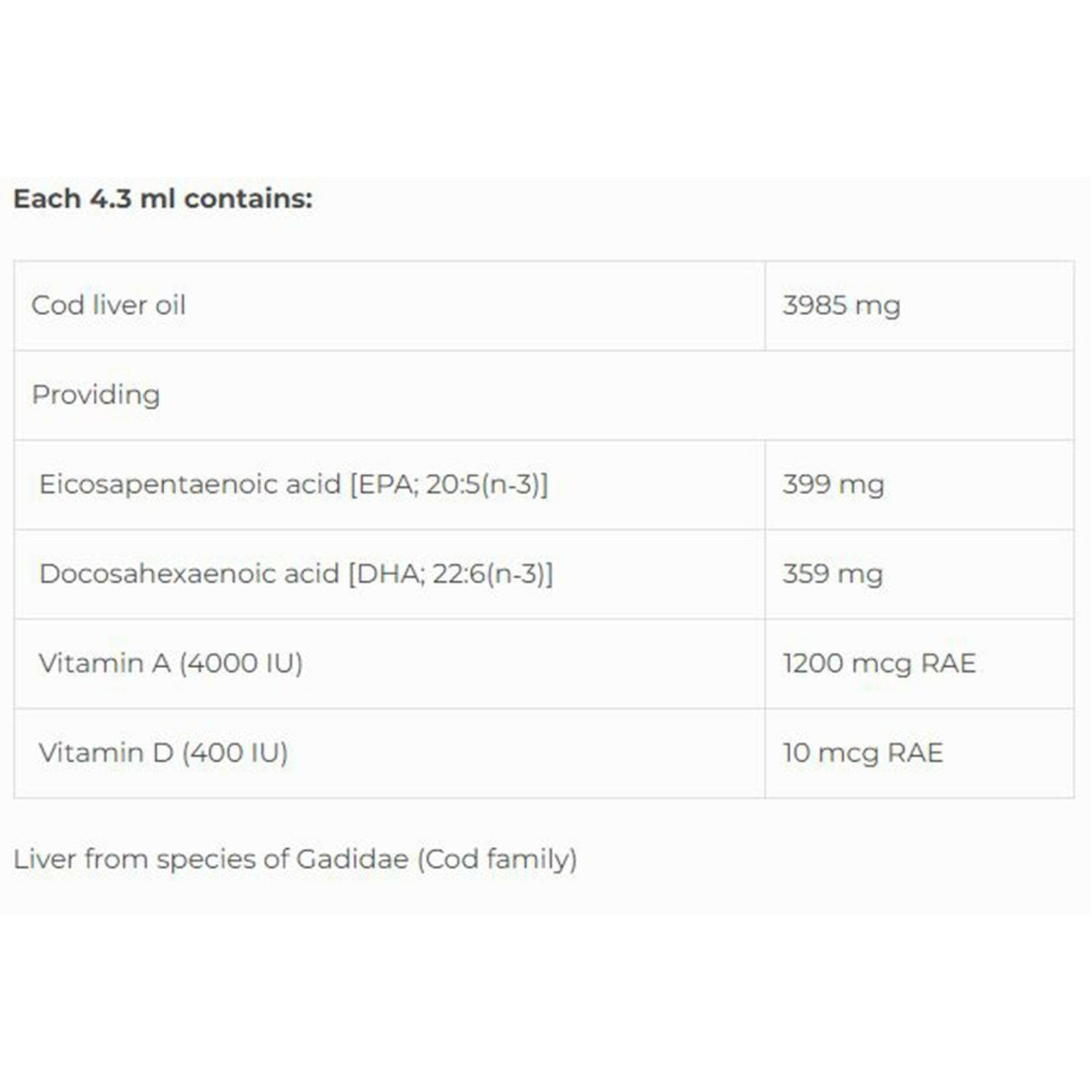 Cod Liver Oil SAP | NFH | 500mL Liquid