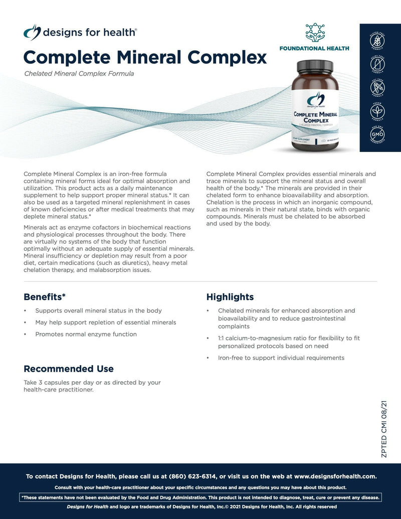 Complete Mineral Complex | Designs for Health® | 90 Veg Capsules - Coal Harbour Pharmacy