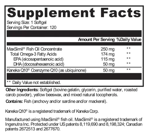CoQmax Omega 50mg | Xymogen® | 30 or 120 Softgels - Coal Harbour Pharmacy