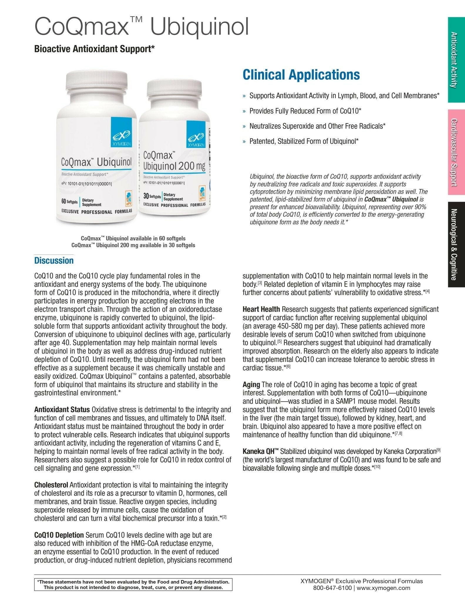 CoQmax Ubiquinol | Xymogen® | 60 Softgels - Coal Harbour Pharmacy