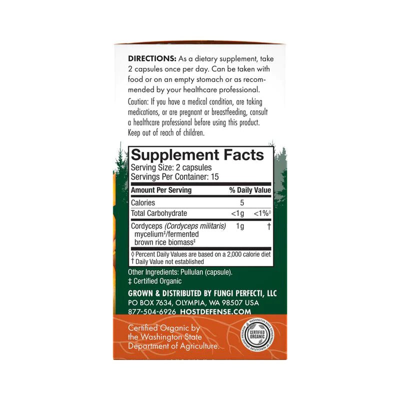 Cordyceps Capsules | Host Defense® Mushrooms™ | 30 Capsules - Coal Harbour Pharmacy