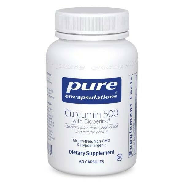 Curcumin 500 with Bioperine® | Pure Encapsulations® | 60 Capsules - Coal Harbour Pharmacy