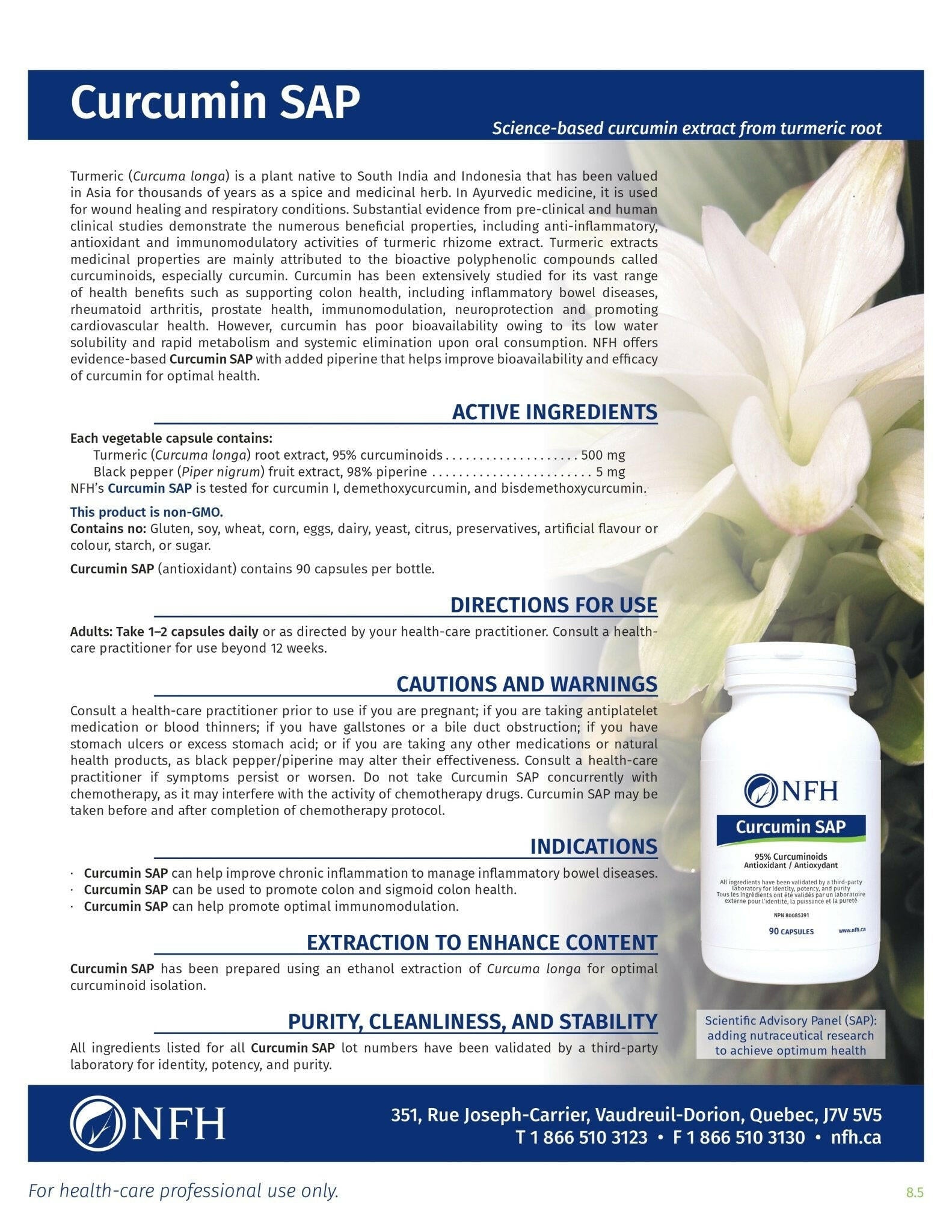 Curcumin SAP | NFH | 90 Capsules - Coal Harbour Pharmacy