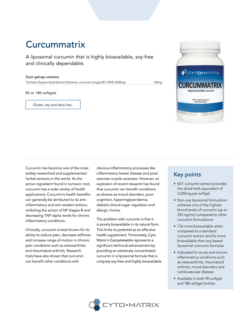 Curcummatrix | Cyto Matrix® | 180 Softgels - Coal Harbour Pharmacy
