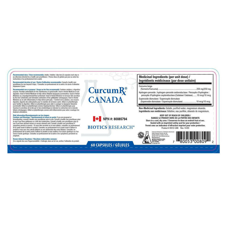 CurcumRx® | Biotics Research® | 60 Capsules - Coal Harbour Pharmacy