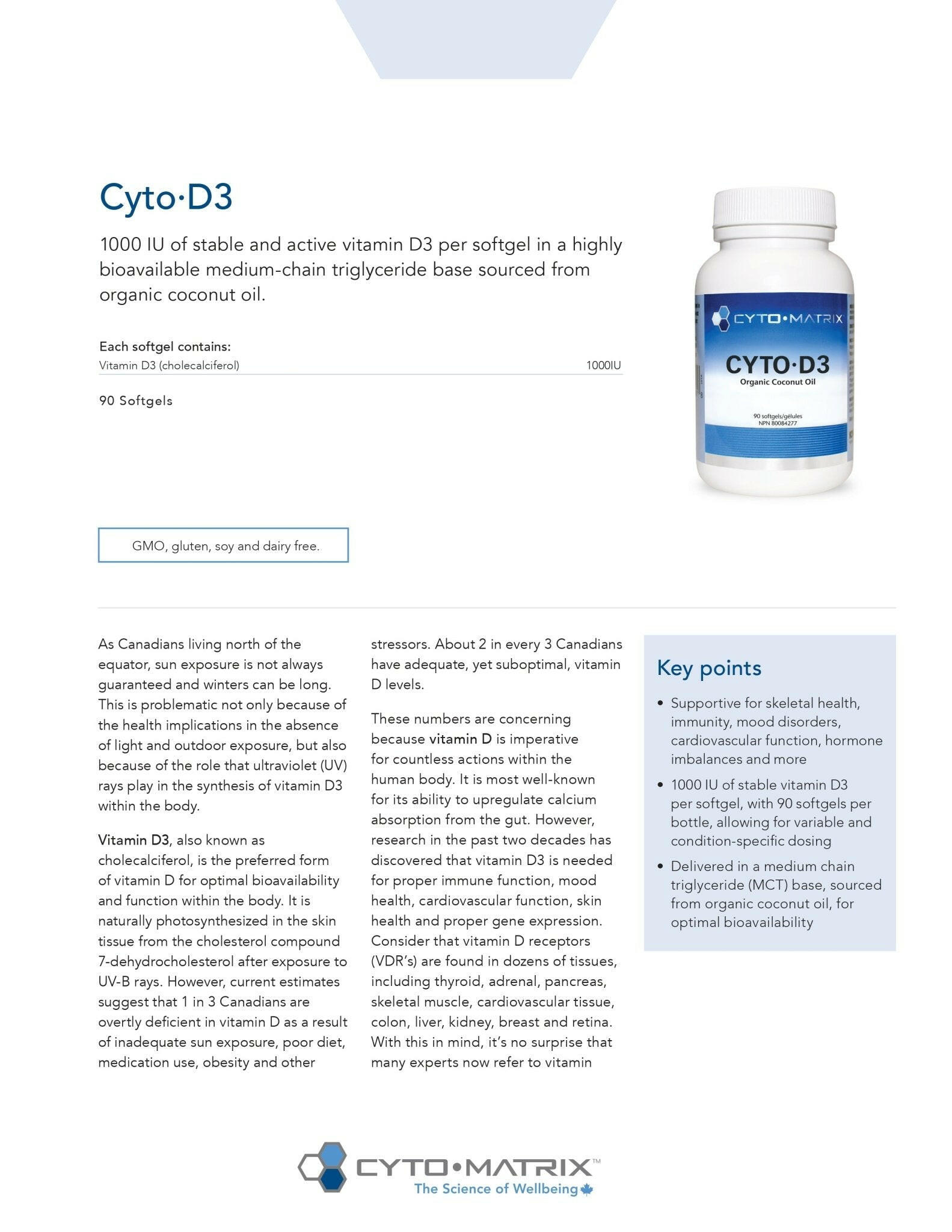 Cyto-D3 | Cytomatrix® | 90 Softgels - Coal Harbour Pharmacy