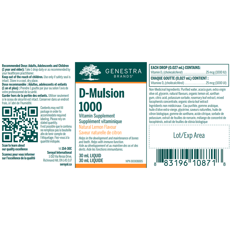 D-Mulsion 1000 | Genestra Brands® | 30 mL - Coal Harbour Pharmacy