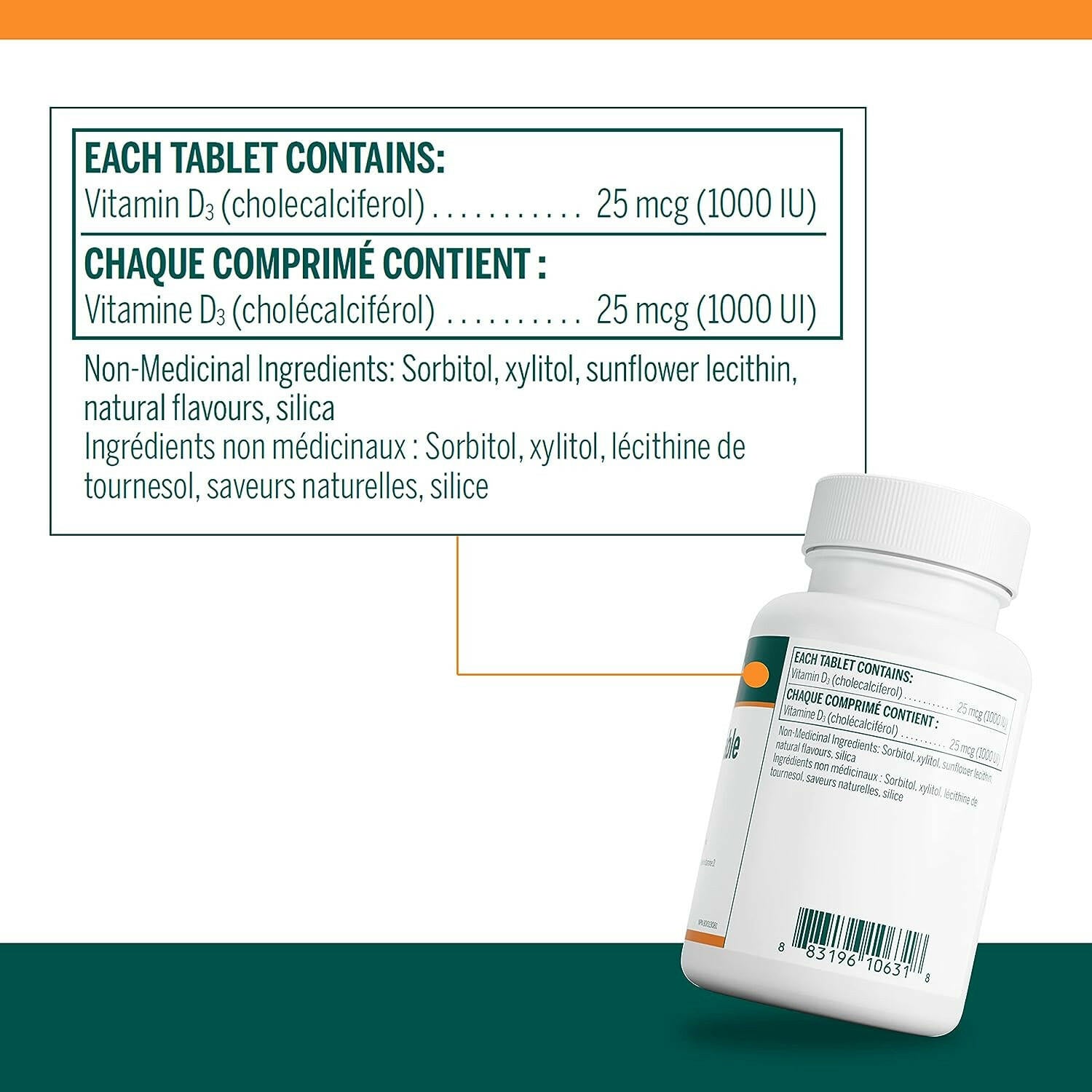 D3 1000 Chewable | Genestra Brands® | 120 Chewable Tablets - Coal Harbour Pharmacy