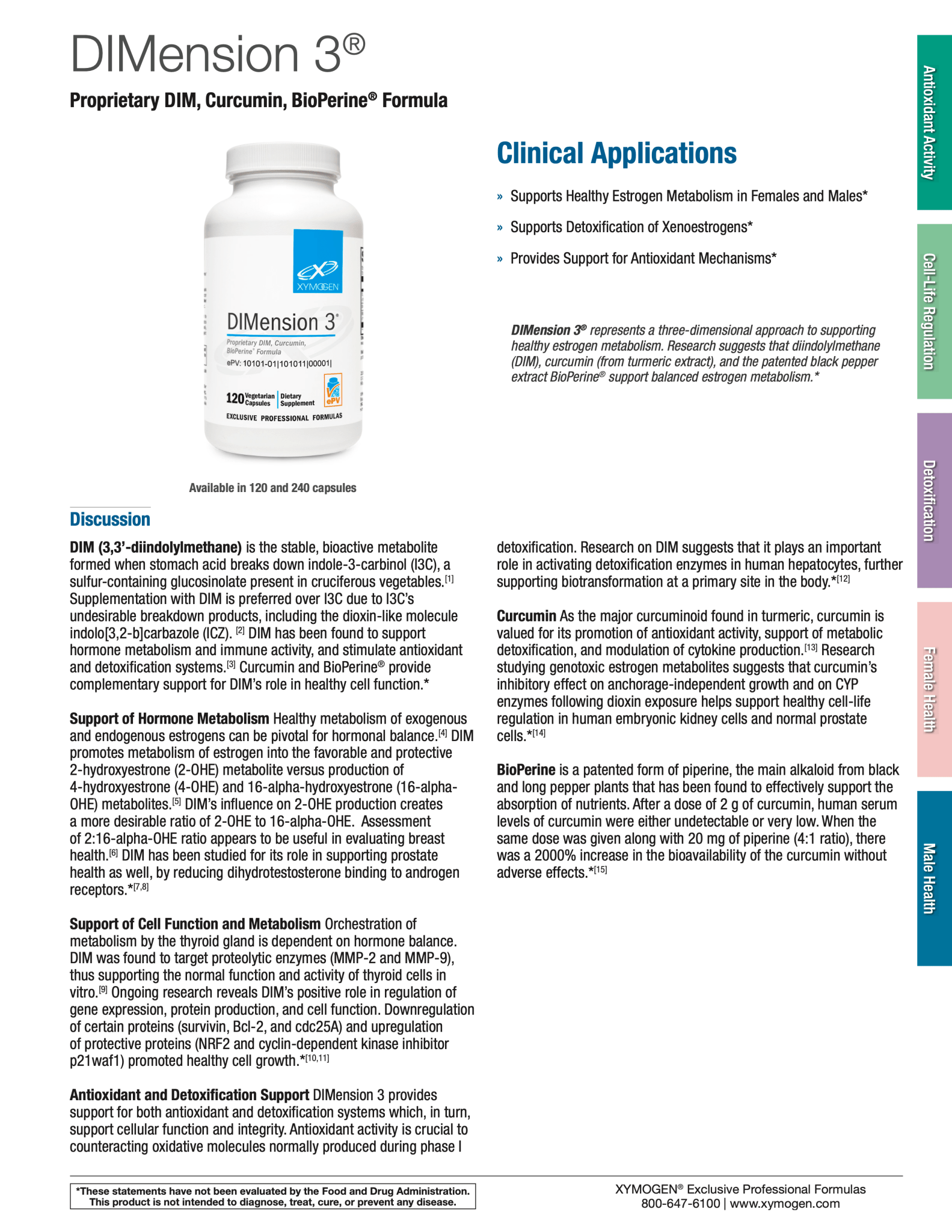 DIMension 3® | Xymogen®| 120 Capsules - Coal Harbour Pharmacy