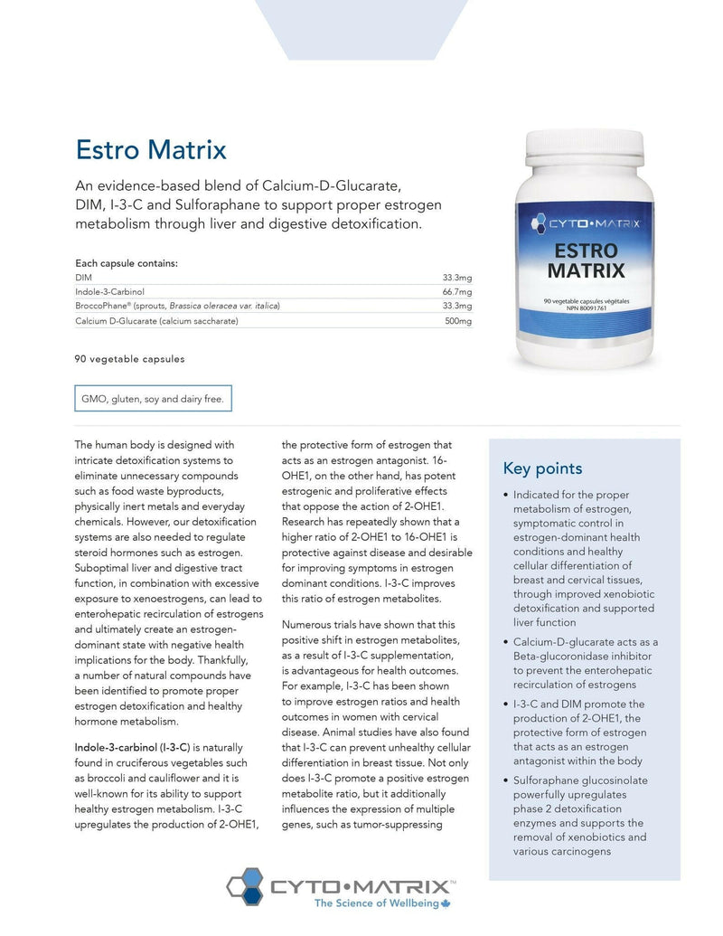 Estro Matrix | Cytomatrix® | 90 Vegetable Capsules - Coal Harbour Pharmacy