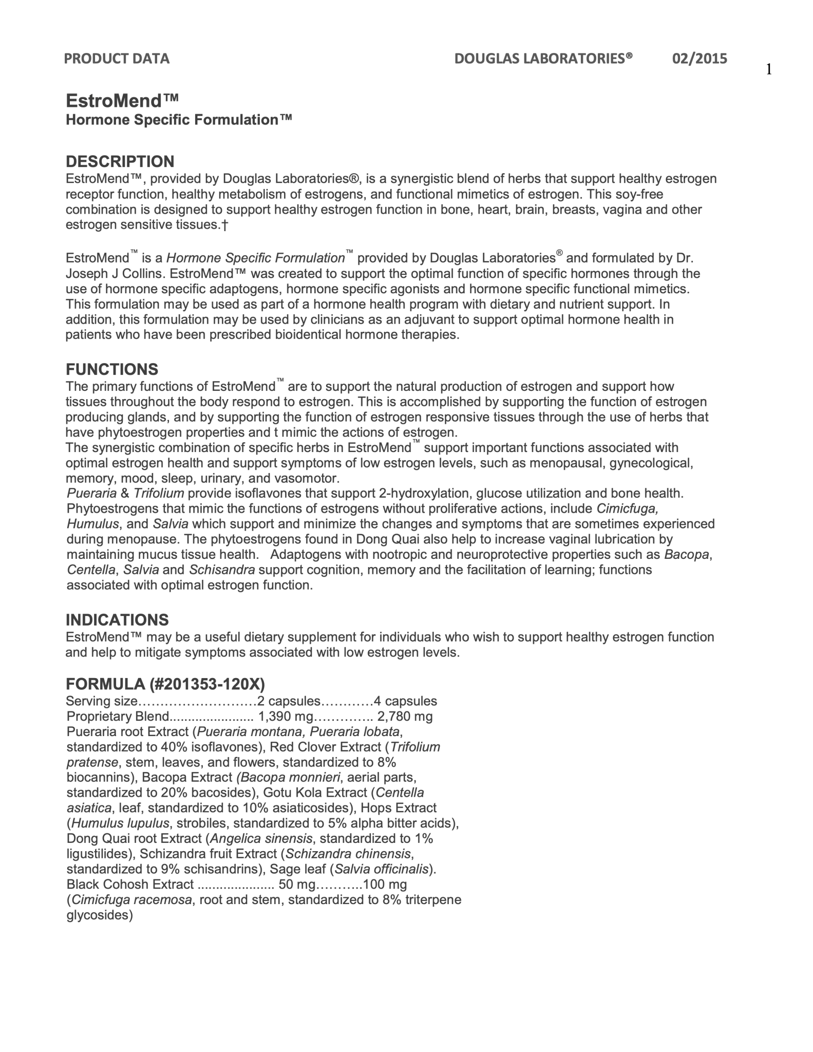 Estromend™ | Douglas Laboratories® | 120 Capsules - Coal Harbour Pharmacy