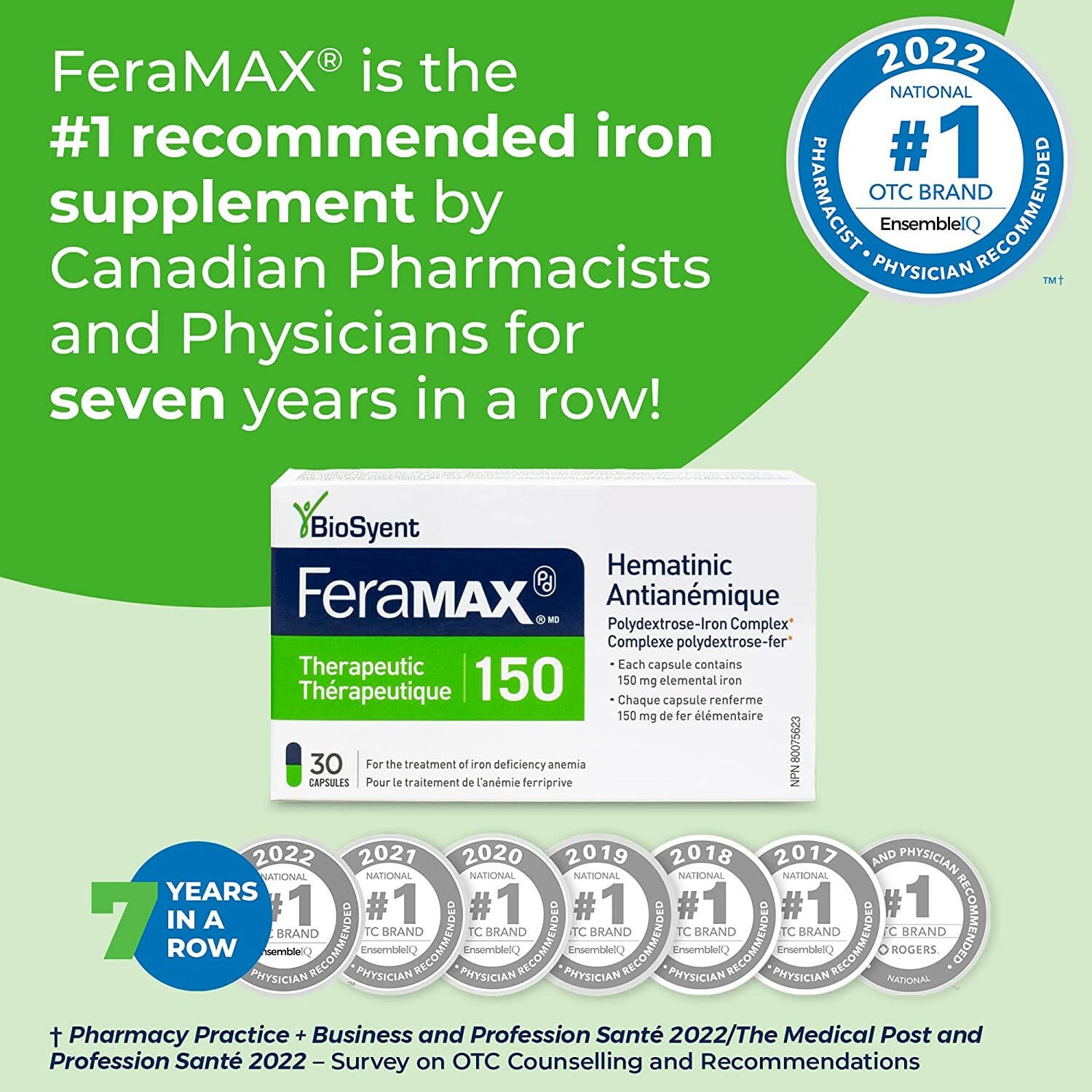 FeraMAX® Pd Therapeutic 150 | BioSyent | 30 or 100 Capsules - Coal Harbour Pharmacy