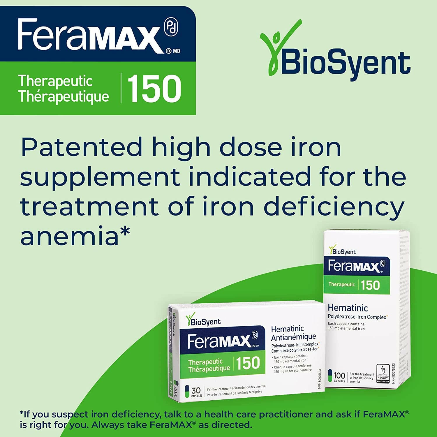 FeraMAX® Pd Therapeutic 150 | BioSyent | 30 or 100 Capsules - Coal Harbour Pharmacy