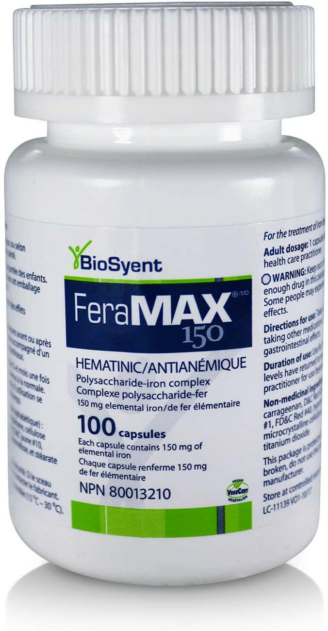 FeraMAX® Pd Therapeutic 150 | BioSyent | 30 or 100 Capsules - Coal Harbour Pharmacy