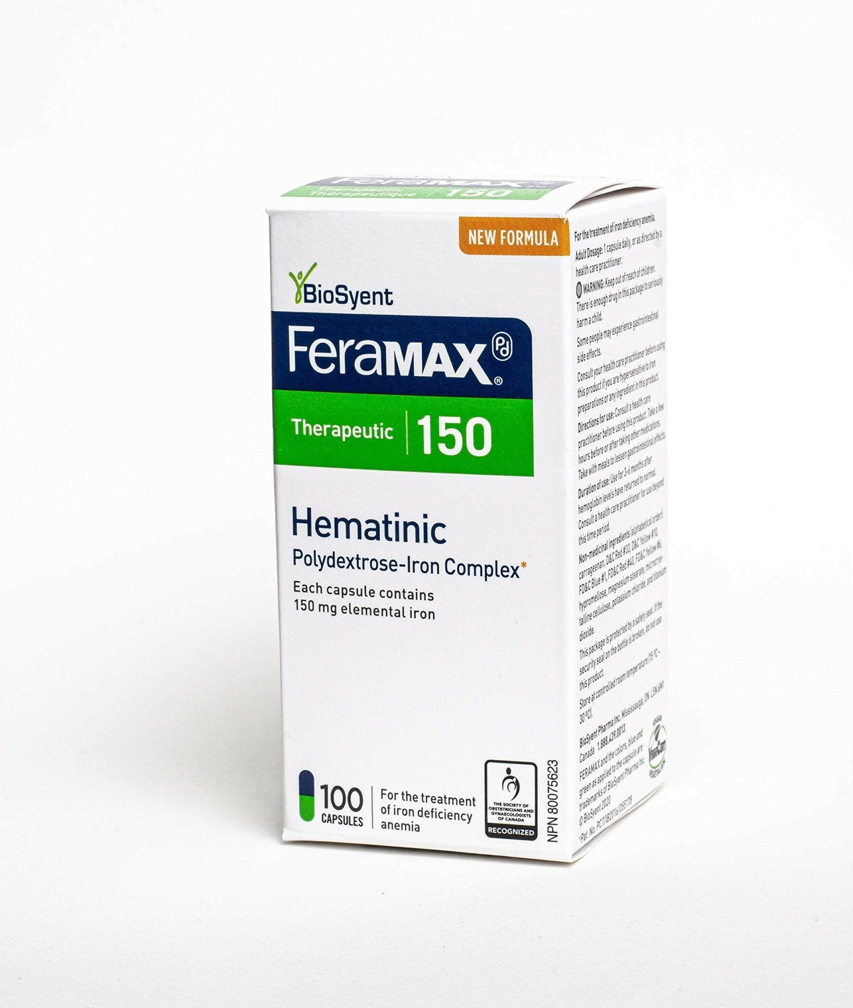 FeraMAX® Pd Therapeutic 150 | BioSyent | 30 or 100 Capsules - Coal Harbour Pharmacy