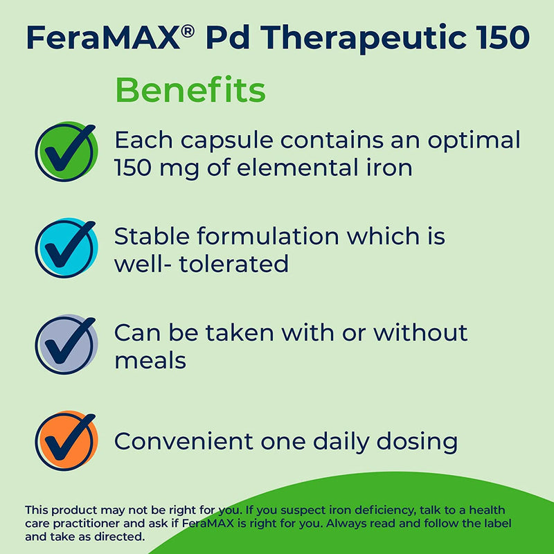 FeraMAX® Pd Therapeutic 150 | BioSyent | 30 or 100 Capsules - Coal Harbour Pharmacy