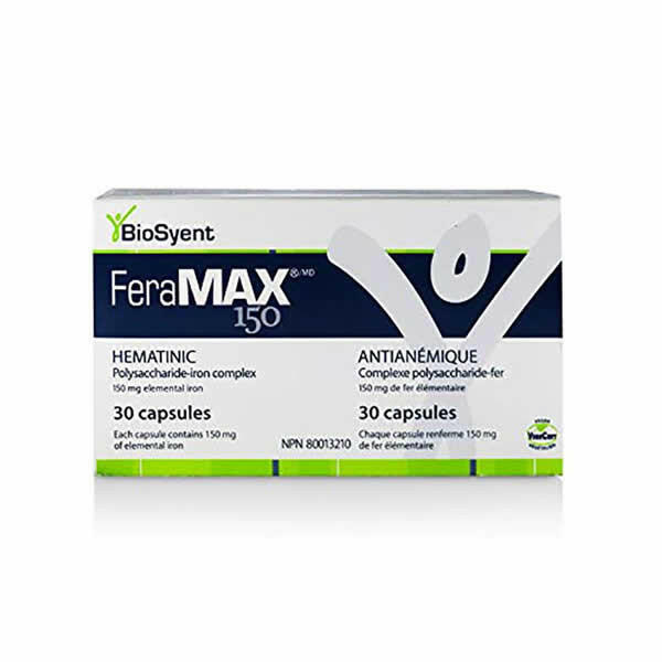 FeraMAX® Pd Therapeutic 150 | BioSyent | 30 or 100 Capsules - Coal Harbour Pharmacy