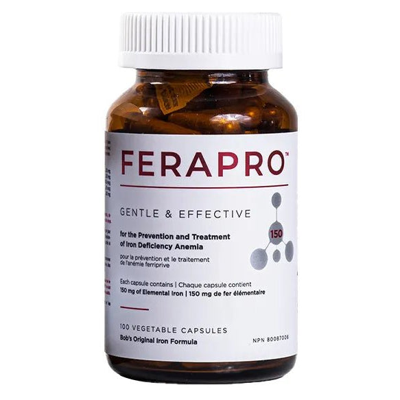 FERAPRO™ ‎(30mg, 75mg, and 150mg) | Bob's Iron Formula | 100 Veggie Capsules - Coal Harbour Pharmacy