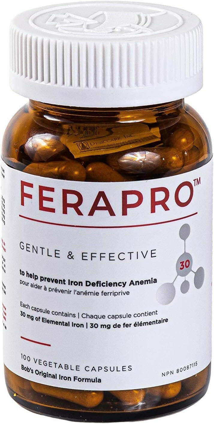 FERAPRO™ ‎(30mg, 75mg, and 150mg) | Bob's Iron Formula | 100 Veggie Capsules - Coal Harbour Pharmacy
