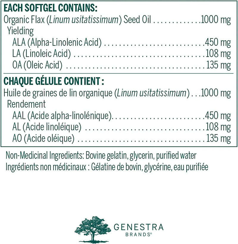 Flax Oil Capsules | Genestra Brands® | 90 Softgel Capsules - Coal Harbour Pharmacy