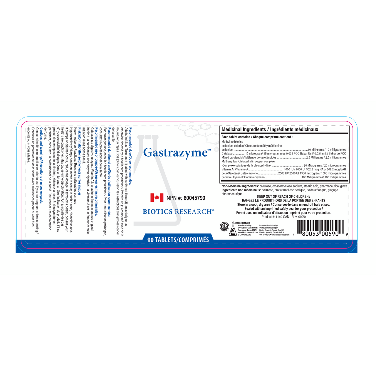 Gastrazyme™ | Biotics Research® | 90 Tablets - Coal Harbour Pharmacy
