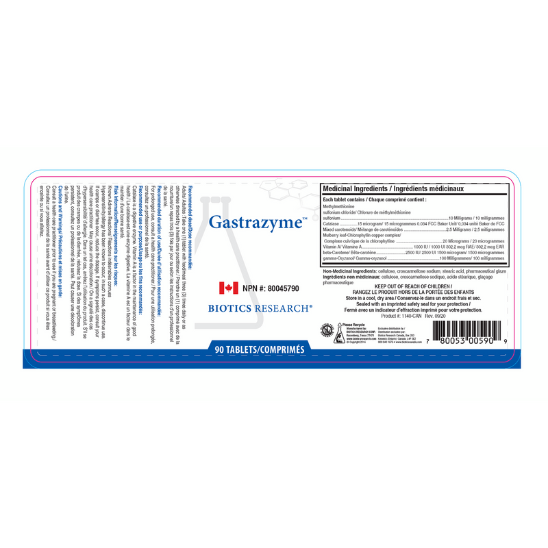 Gastrazyme™ | Biotics Research® | 90 Tablets - Coal Harbour Pharmacy