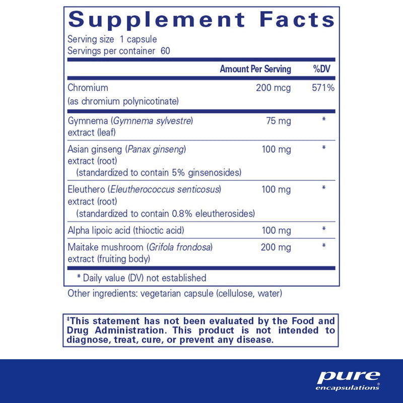 Glucose Support Formula | Pure Encapsulations® | 60 Vegetable Capsules - Coal Harbour Pharmacy