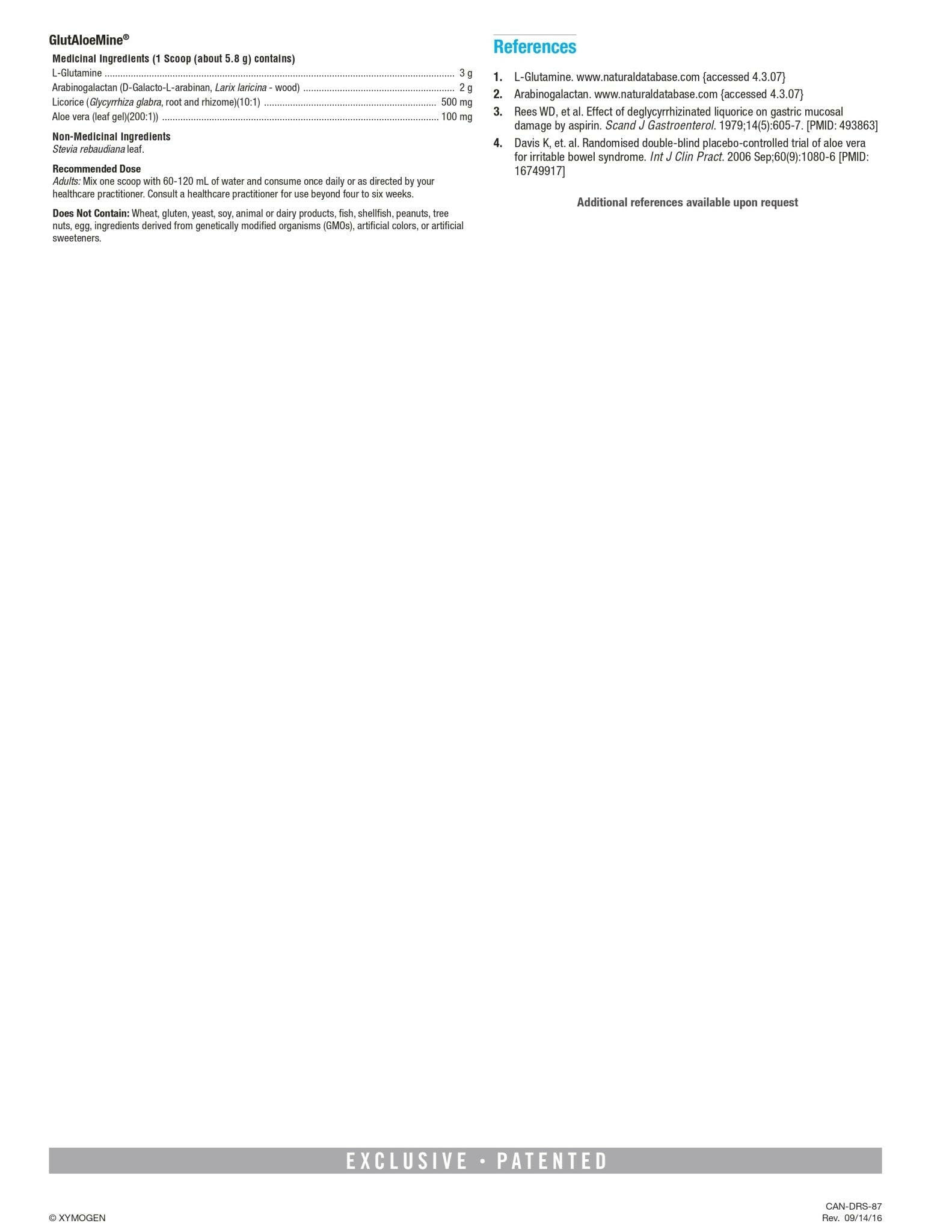GlutAloeMine® | Xymogen® | 30 Servings - Coal Harbour Pharmacy
