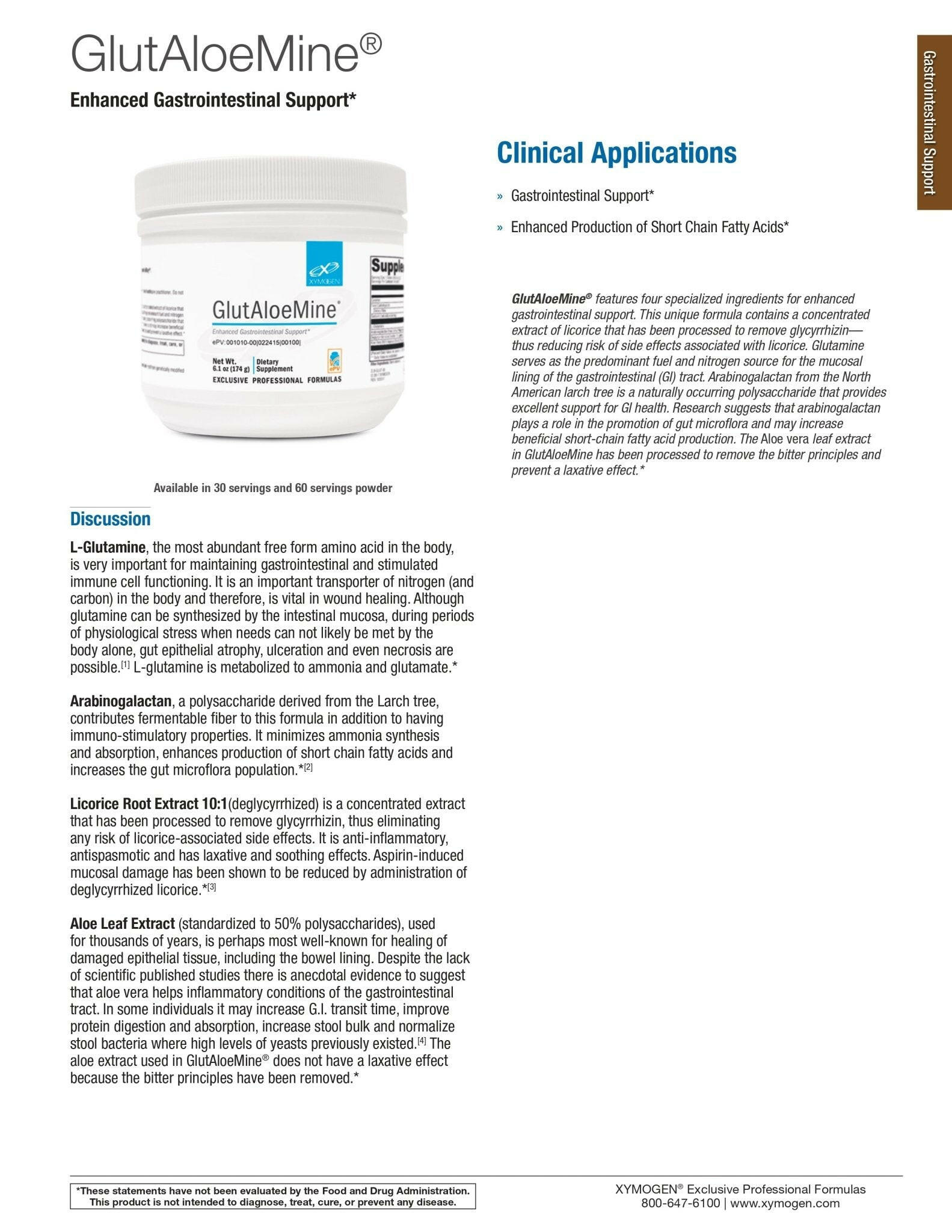 GlutAloeMine® | Xymogen® | 30 Servings - Coal Harbour Pharmacy