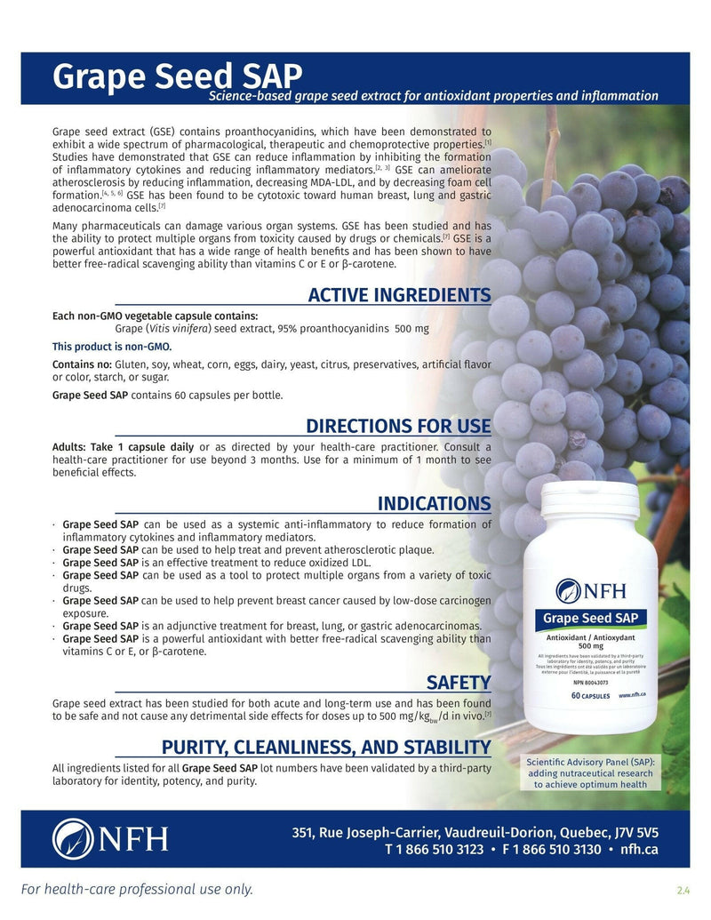 Grape Seed SAP | NFH | 60 Capsules