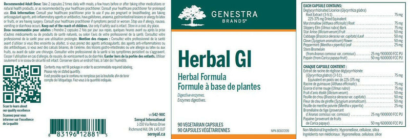 Herbal GI | Genestra Brands® | 90 Vegetable Capsules - Coal Harbour Pharmacy