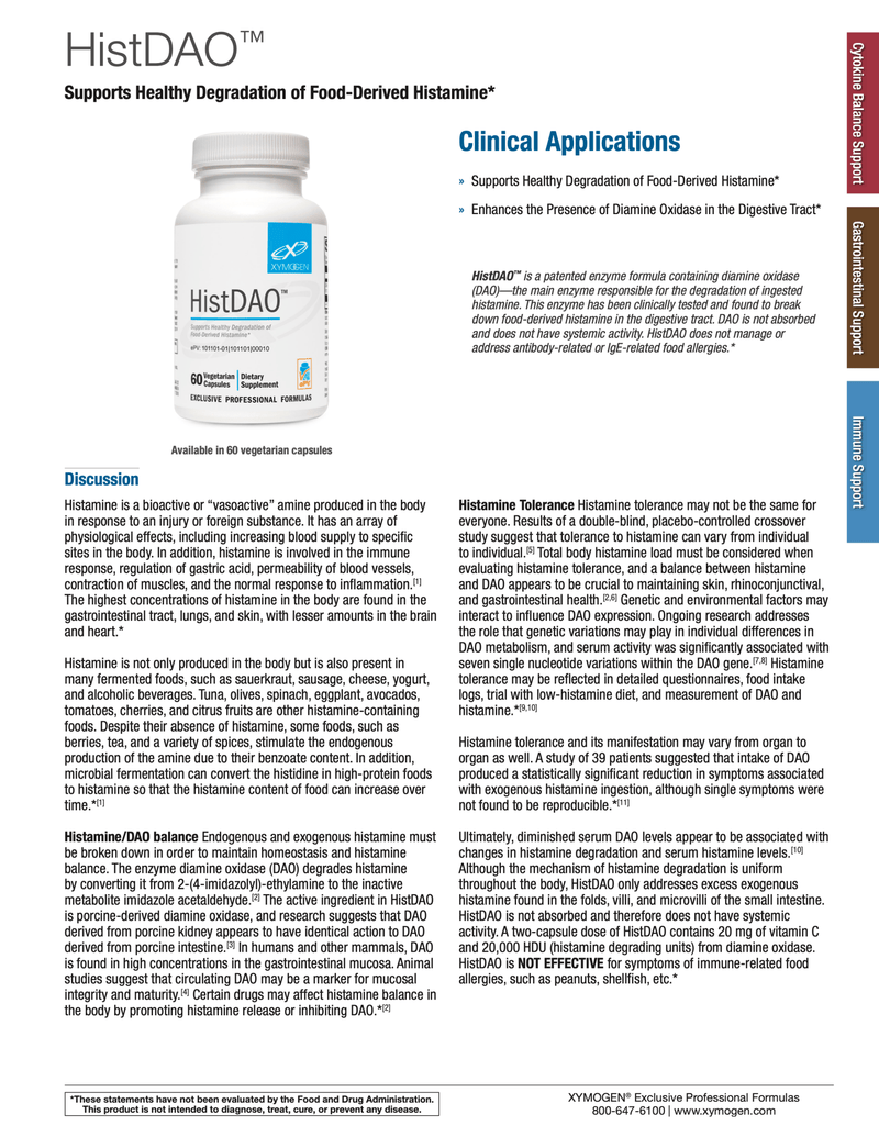 HistoDAO™ | Xymogen® | 60 Capsules - Coal Harbour Pharmacy