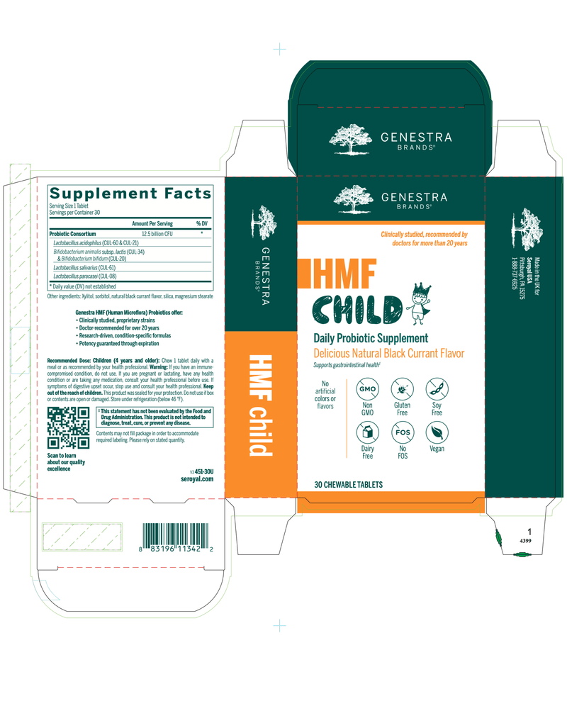 HMF Child | Genestra Brands® | 30 Chewable Tablets - Coal Harbour Pharmacy